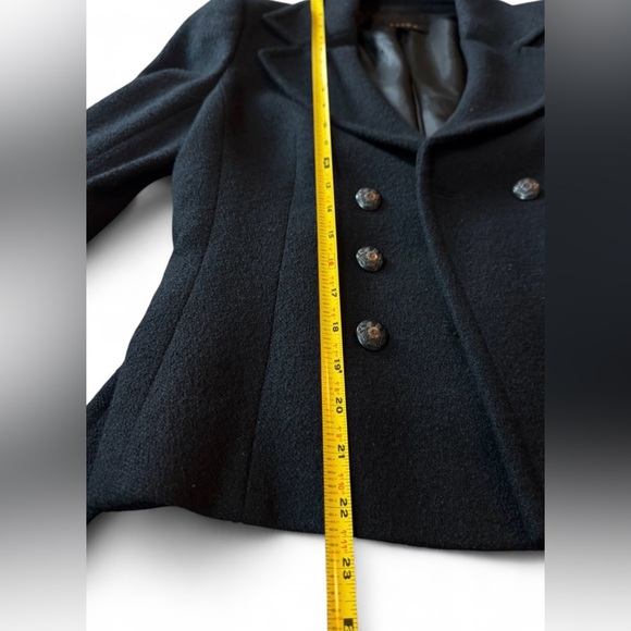 Vintage Escada Wool Cashmere Double Breasted Belted Blazer EU 36 Black Designer - Picture 7 of 12